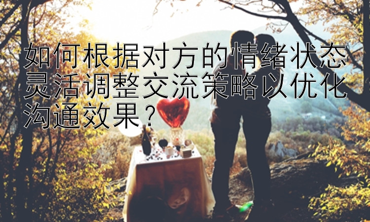 如何根据对方的情绪状态灵活调整交流策略以优化沟通效果？