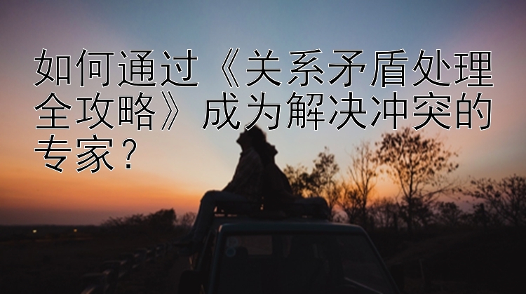 如何通过《关系矛盾处理全攻略》成为解决冲突的专家？